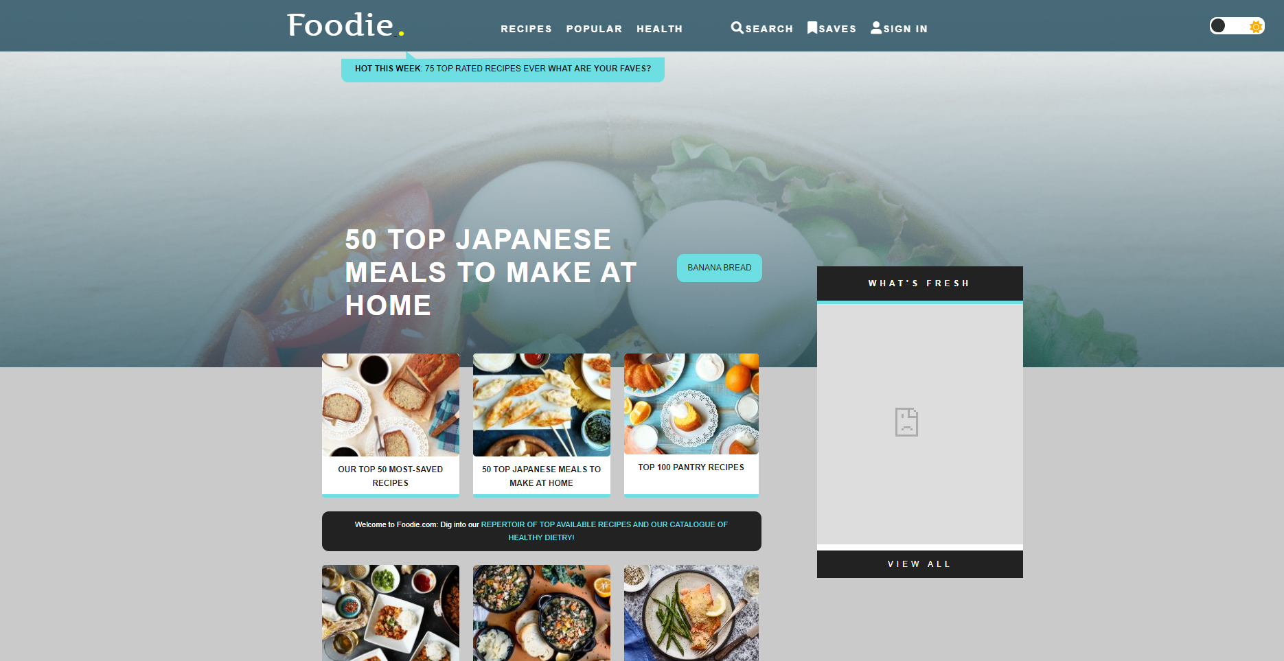 Foodie Recipe Website